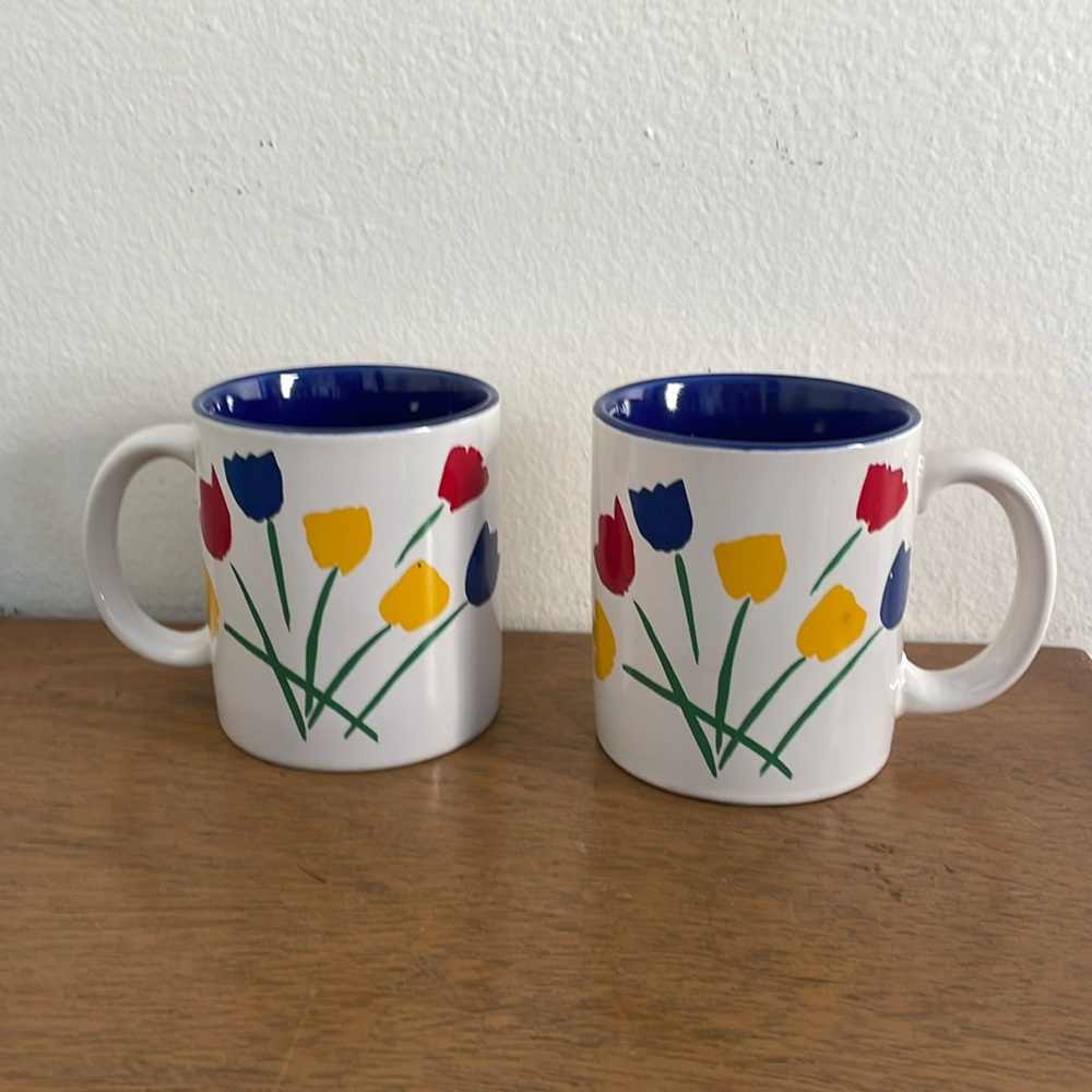 Vintage Tulip Mugs - Set of 2 - K.I.C. Korea